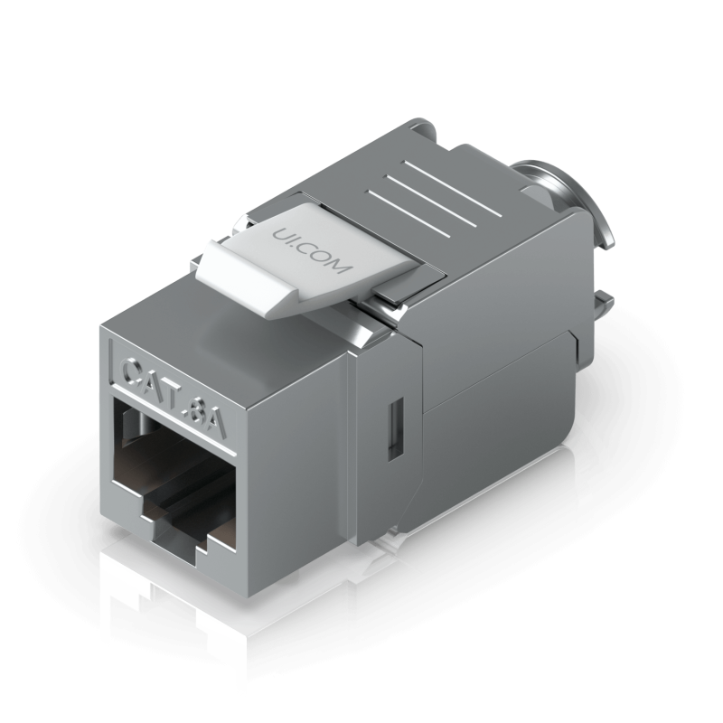 UI 1u Cat6A STP FTP Blindado Punchab Metal RJ45 UACC-KEYSTONE-JACK-C6A