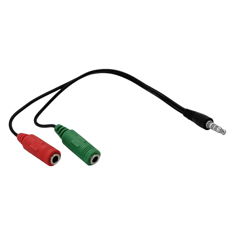 Cable de Audio 2-3,5mm-Hembra 1-3,5mm-Macho Copla Jumper 20cm