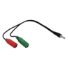 Cable de Audio 2-3,5mm-Hembra 1-3,5mm-Macho Copla Jumper 20cm