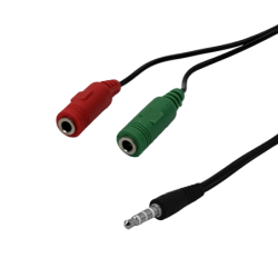 Cable de Audio 2-3,5mm-Hembra 1-3,5mm-Macho Copla Jumper 20cm