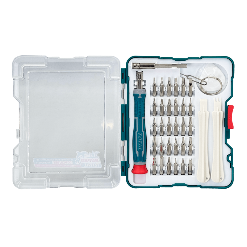 TOTAL Kit 37 Herramientas Destornilladores de Precision TACSD30376