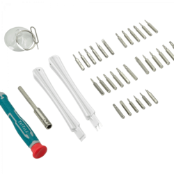 TOTAL Kit 37 Herramientas Destornilladores de Precision TACSD30376