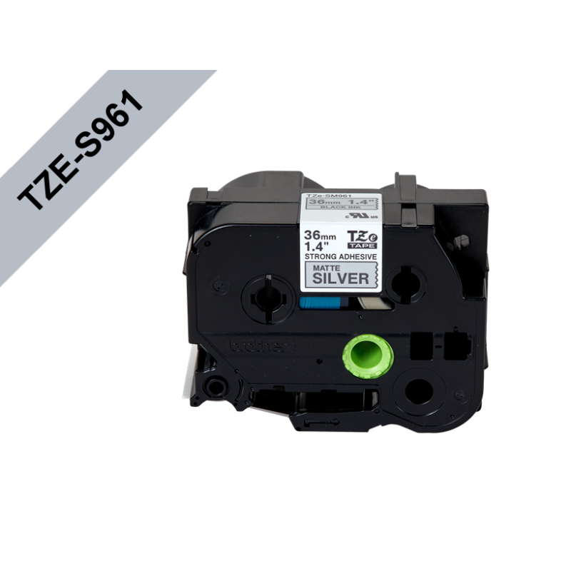 BROTHER 36mm Negro en Plateado-Mate Cinta 8mt p/PT-P900W PT-9700PC