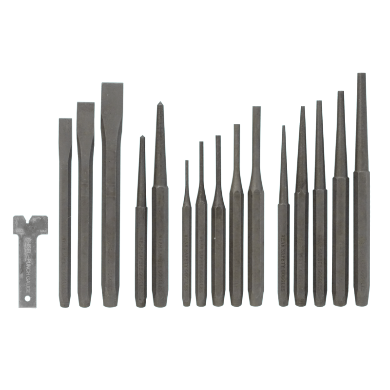 MAKAWA Juego de Punzones y Cinceles 16-piezas Punch Chisel Set
