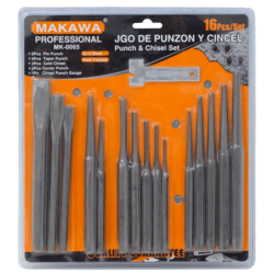 MAKAWA Juego de Punzones y Cinceles 16-piezas Punch Chisel Set