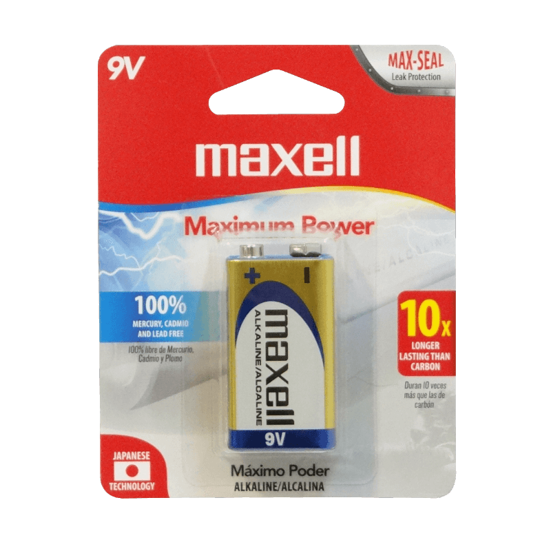 MAXELL 9V Alcalina Bateria Pila Alkaline 6LF22B19V Blister