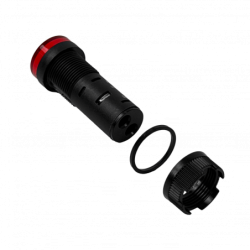 Rojo Luz Piloto LED 220VAC 15mm-diametro 19mm-cabeza 45mm-altura