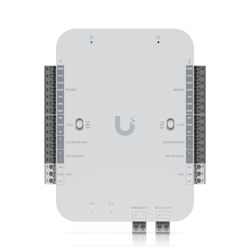 UBIQUITI Control 2-Puerta Wiegand 12/24V-Out 2-100 Riel-Din req-12/24V