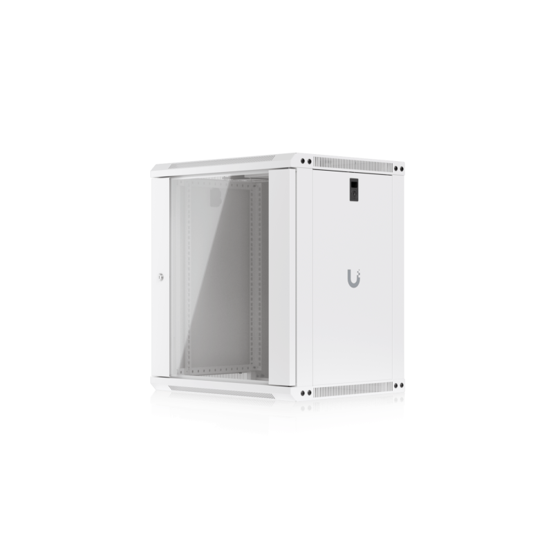 UBIQUITI Blanco 12U 45cm-Fondo Puerta-Vidrio Gabinete Rack Pared Muro