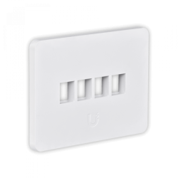 UI 1-unidad Blanco 4-Keystone Horizontal Faceplate Pintable 118x88mm