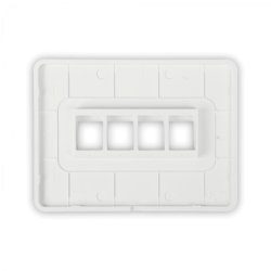 UI 1-unidad Blanco 4-Keystone Horizontal Faceplate Pintable 118x88mm