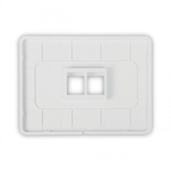 UI 1-unidad Blanco 2-Keystone Horizontal Faceplate Pintable 118x88mm