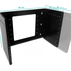 LINKMADE 8U BRACKET MURAL ABIERTO AJUSTABLE C/Bisagra