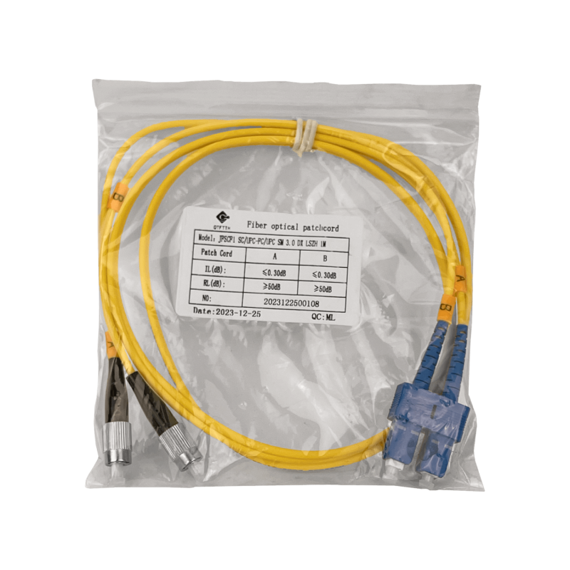 1mt SC-FC MonoModo SM Duplex Jumper Cable Fibra 3.0mm 9/125um