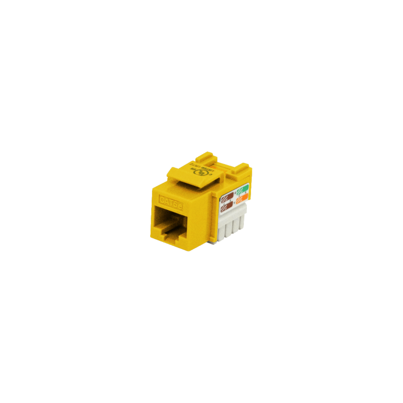 LINKMADE Amarillo Cat5E U/UTP Punchable Keystone Conector Hembra RJ45