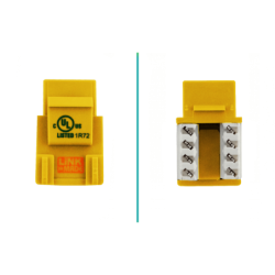 LINKMADE Amarillo Cat5E U/UTP Punchable Keystone Conector Hembra RJ45