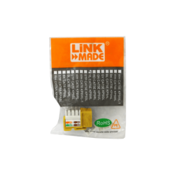 LINKMADE Amarillo Cat5E U/UTP Punchable Keystone Conector Hembra RJ45