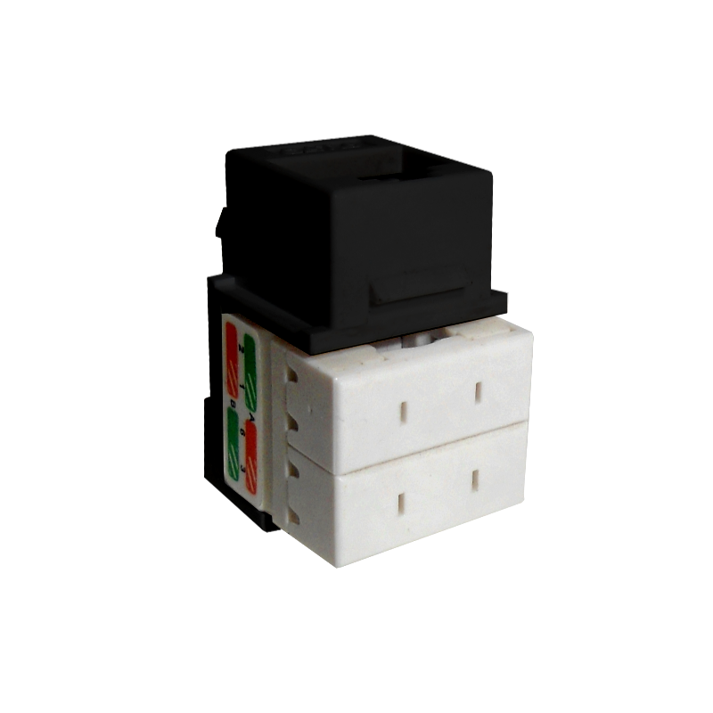 LINKMADE Negro Cat6 U/UTP Punchable Keystone Conector Hembra RJ45