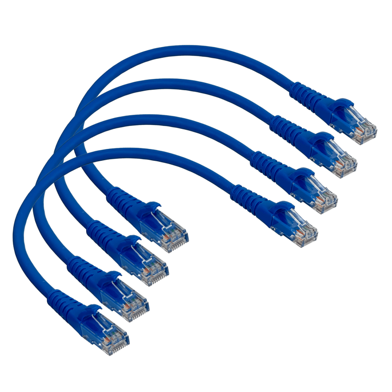 LINKMADE 4un 30cm CAT6 Azul LSZH Cable Patch inyectado Multif 4x0,3mt