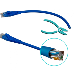 LINKMADE 4un 30cm CAT6 Azul LSZH Cable Patch inyectado Multif 4x0,3mt