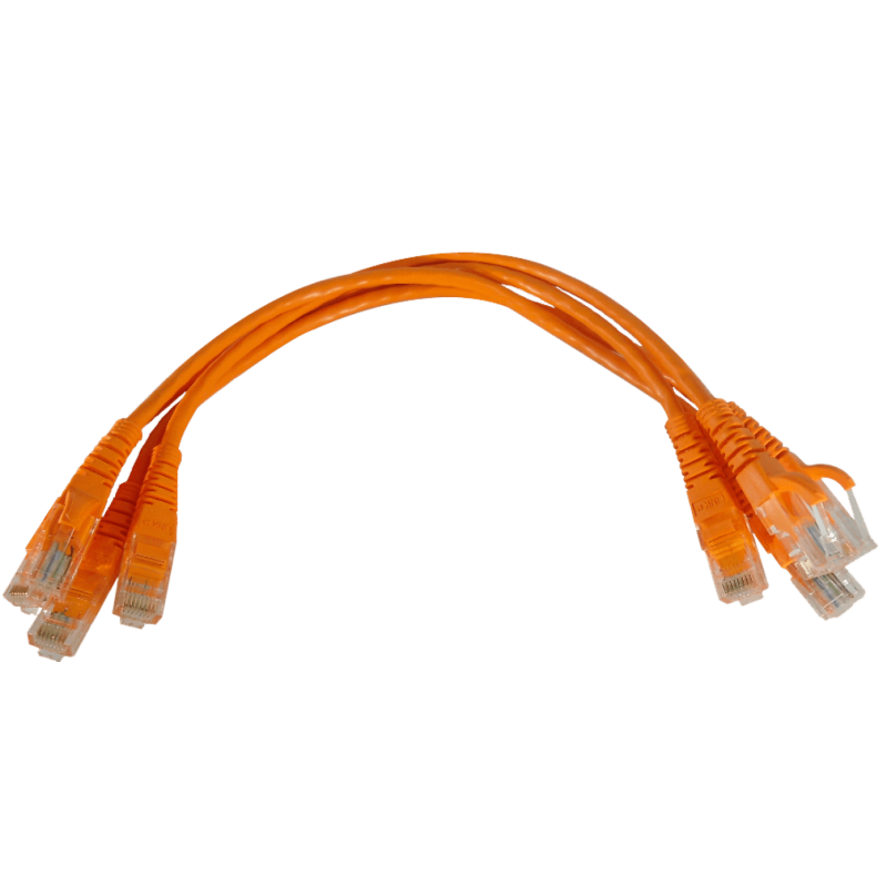 LINKMADE 4un 30cm CAT6 NARANJO LSZH Cable Patch inyectado 4x0,3mt