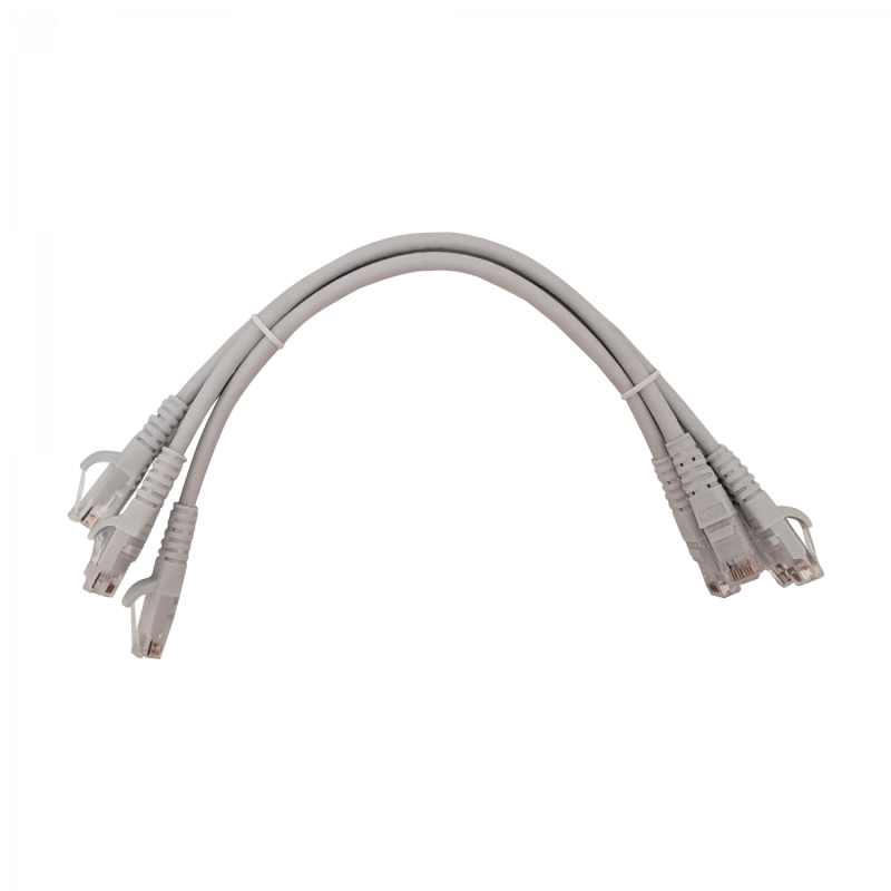 LINKMADE 4un 30cm CAT6 GRIS LSZH Cable Patch inyectado Multif 4x0,3mt