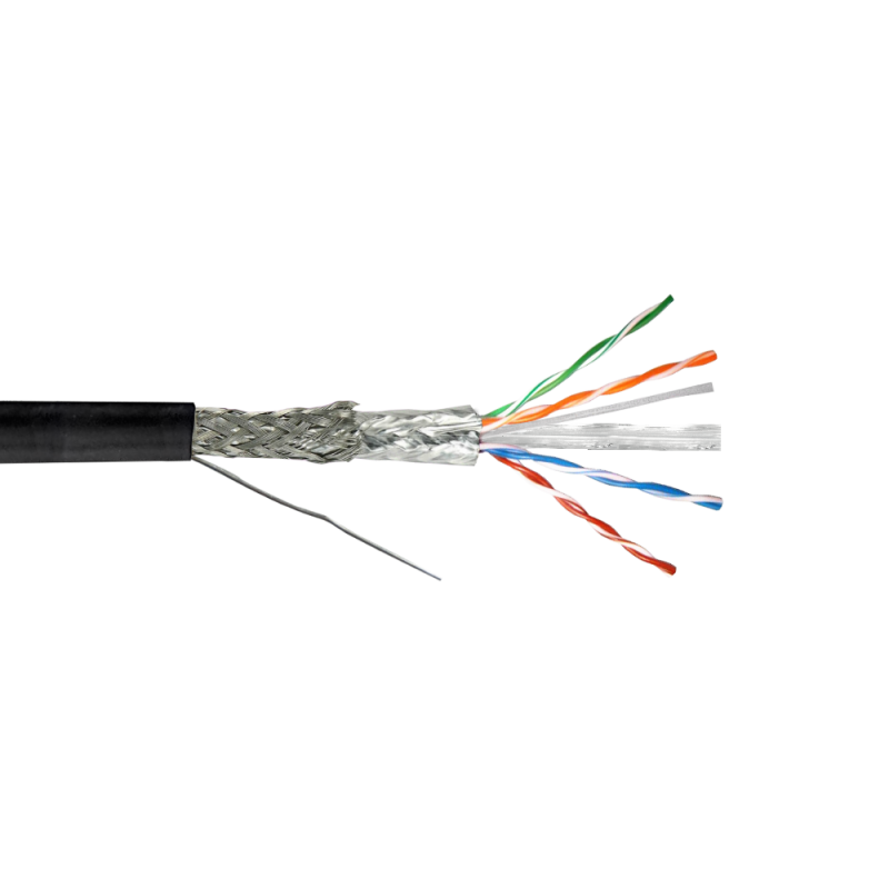 LINKMADE CABLE 100MT SF/UTP EXTERIOR CAT6 NEGRO UNIFILAR