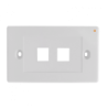 LINKMADE Blanco 2-Keystone Horizontal Faceplate 70x114mm