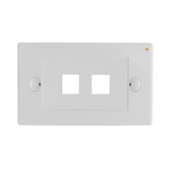 LINKMADE Blanco 2-Keystone Horizontal Faceplate 70x114mm