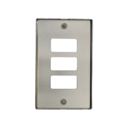 BTICINO Placa 3 Puestos Modulos Aluminio c/Tornillos