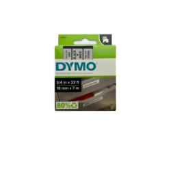 DYMO 19mm Negro en Fondo Blanco Cinta 7mt D1-Label Cassette