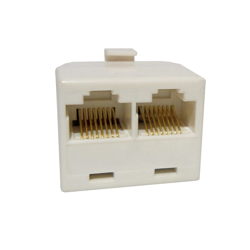 Union Y 2-RJ45-Hembra 1-RJ45-Macho CAT3 Blanco