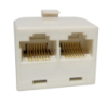 Union Y 2-RJ45-Hembra 1-RJ45-Macho CAT3 Blanco