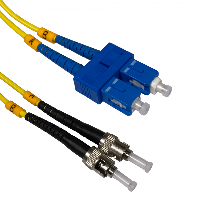 2mt ST/UPC-SC/UPC MonoModo SM Duplex Jumper Cable Fibra 9/125um 3mm