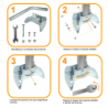 LINKMADE 50cm Soporte para Muro Exterior Abatible Galvanizado