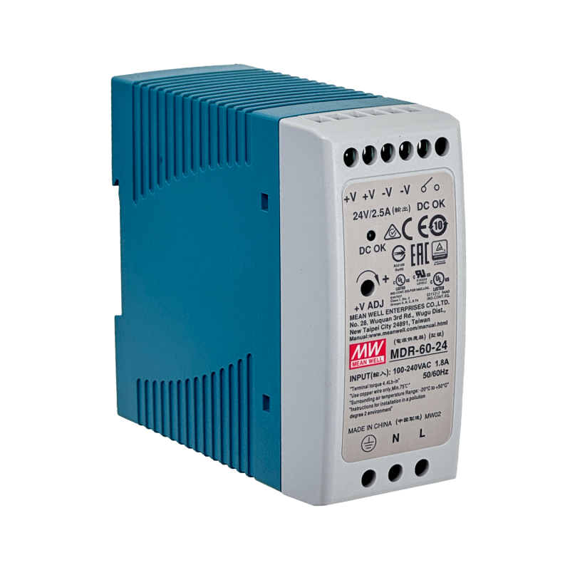 MEANWELL 24VDC 60W 2,5A Ajustable Ancho-42mm Riel-DIN Fuente-Poder