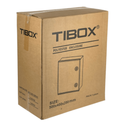 TIBOX 500x400x200mm Poliester Tablero Estanco Gris IP65 RoHS c/Placa