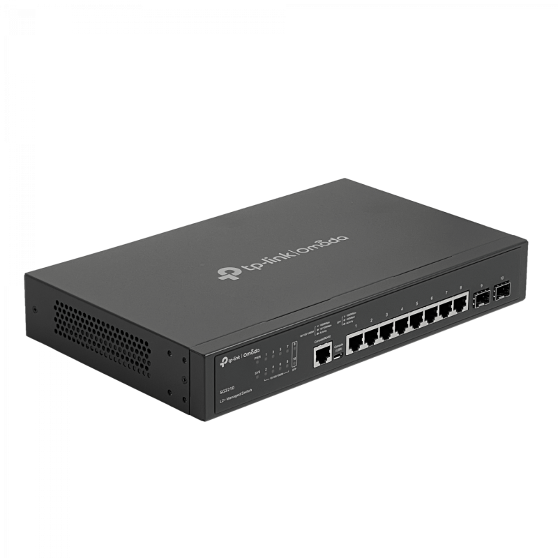 TP-LINK 8-1000 2-SFP RS232-RJ45 Switch Admin Rack T2500G-10TS