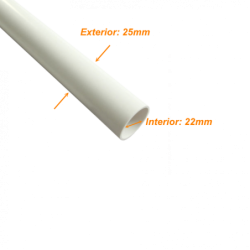 LINKCHIP 3mt 25mm x 1,4mm Tubo Conduit Blanco PVC solo corriente debil