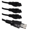 Triple 0,9mt Negro Trebol-C5-Hembra CL-Macho Cable Poder 6A 3x0,75mm2