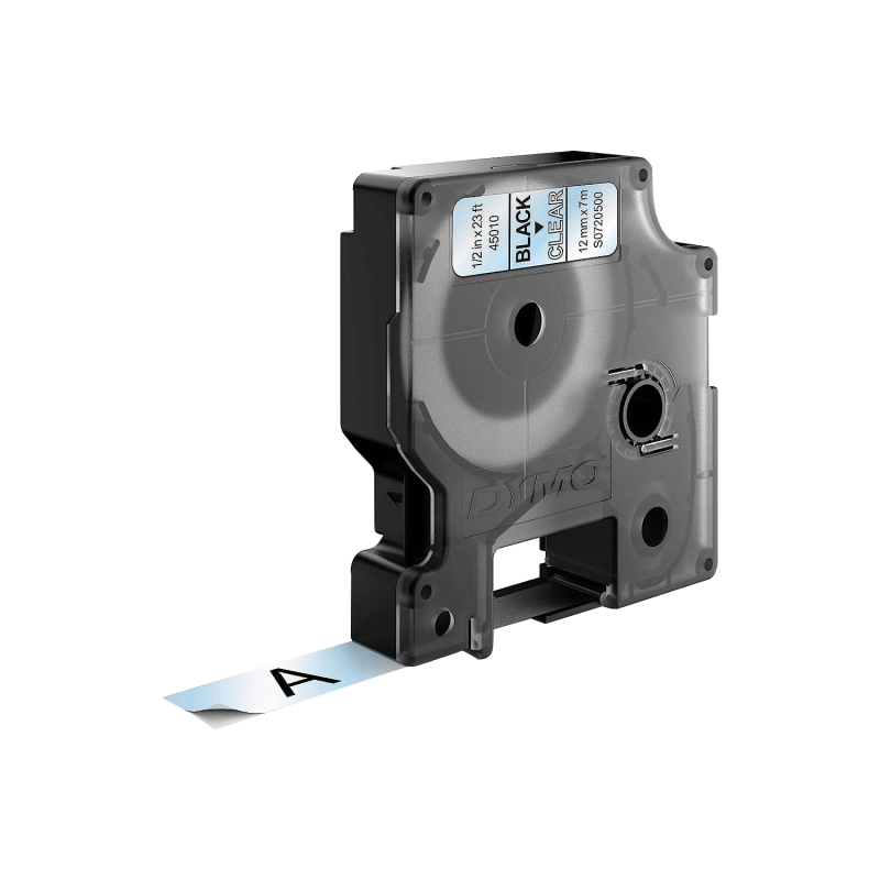 DYMO 12mm Negro en Fondo Transparente Cinta 7mt D1-Label Cassette