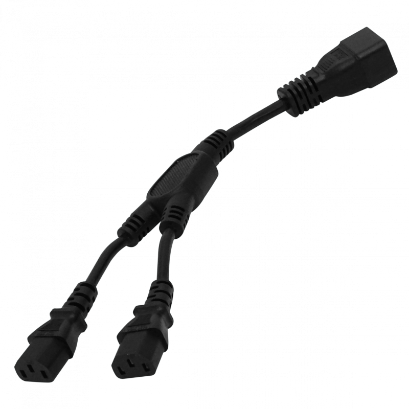2-C13-Hembra-10A 1-C20-Macho-16A Cable Poder 8+5cm Negro