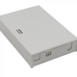 6-Manguito de-Paso 4-CL-Rectang IP20 Caja Gris Terminacion Fibra NAP