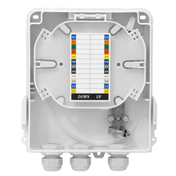 12-Manguito 8-CL-Rectangular IP65 Caja Blanca Terminacion Fibra NAP