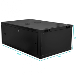 LINKMADE Desarmado 6U 100cm-Fondo Gabinete Rack Negro 1000mm
