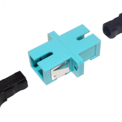 SC-SC Aqua OM3 SX-Simplex Copla p/Fibra Adaptador p/Cabecera-CL/Caja