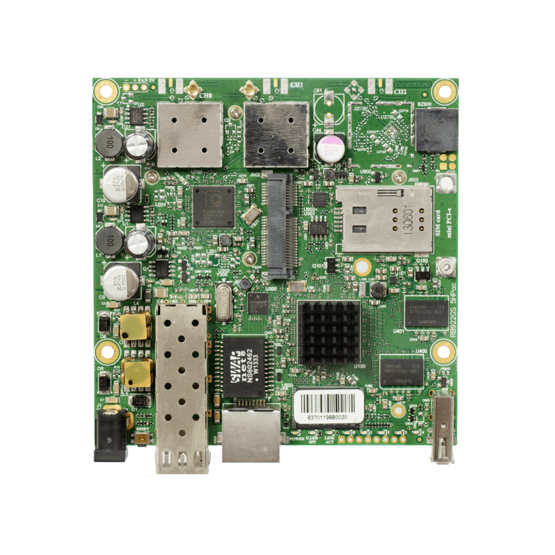 MIKROTIK SIM SFP MINIPCIE AC866 2-MMCX 1300MW 1-1000 L4 8-30V USB