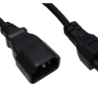 1,5mt Negro Trebol-C5-Hembra C14-Macho Cable Poder 6A 3x0,75mm2 150cm