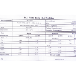1x2 SC/APC Divisor PLC p/EPON/GPON 200cm G657A1 0,9mm 1260-1650nm