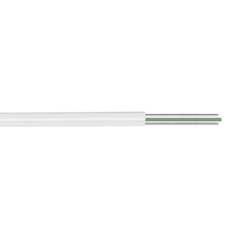 6-Fibras-G652D Blanca 500m DropCable Ext FTTH SM LSZH 4x2.5mm